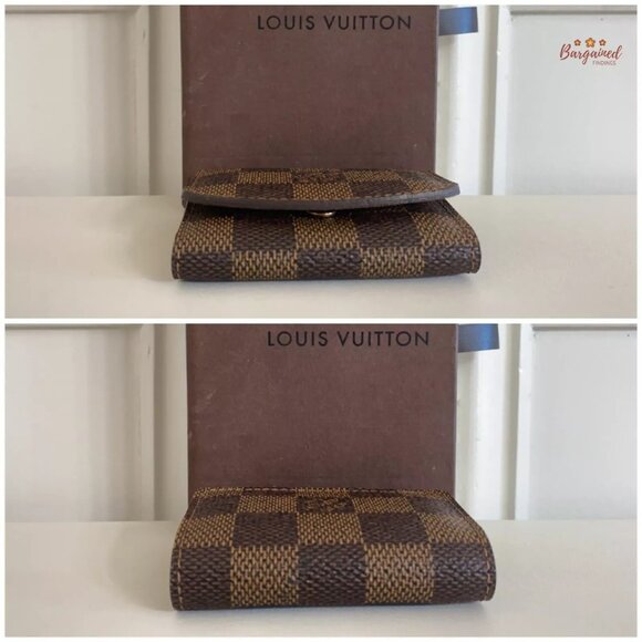 Authentic Louis Vuitton Brown Damier Ebene Coated Canvas Cufflinks Case - Picture 5 of 12